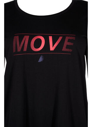 Sport t-shirt med tryck, Black w. Stripe Move, Packshot image number 2