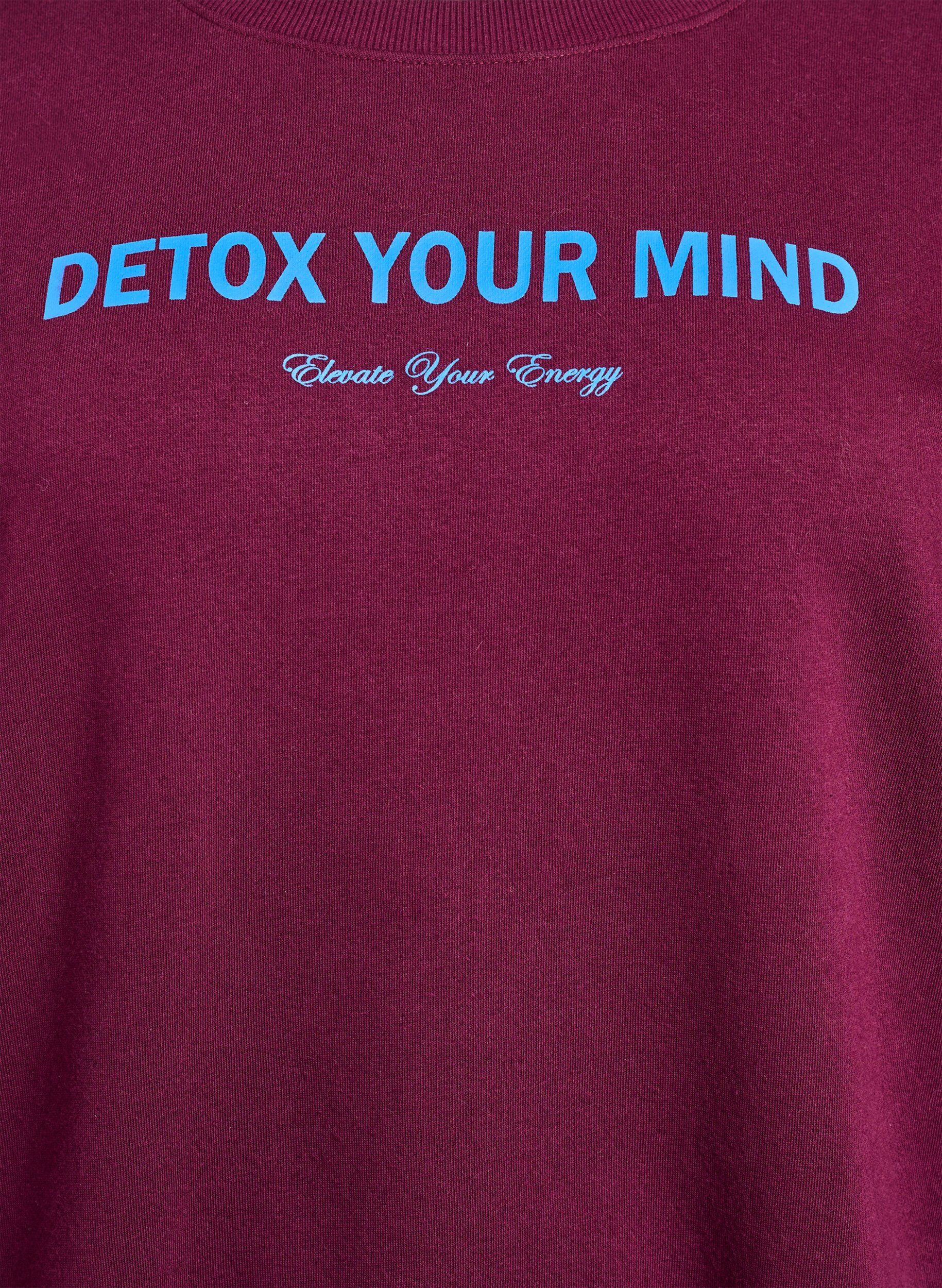 ZizziSweatshirt med texttryck, M&ouml;rk Bordeaux, Packshot image number 2