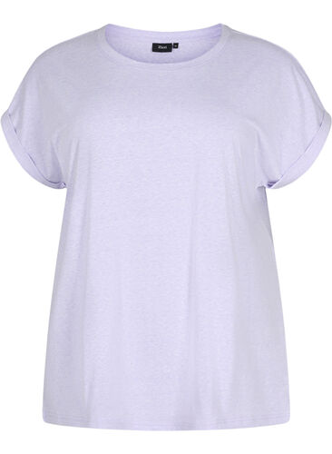 Melerad t-shirt med korta ärmar, Lavender Mél, Packshot image number 0