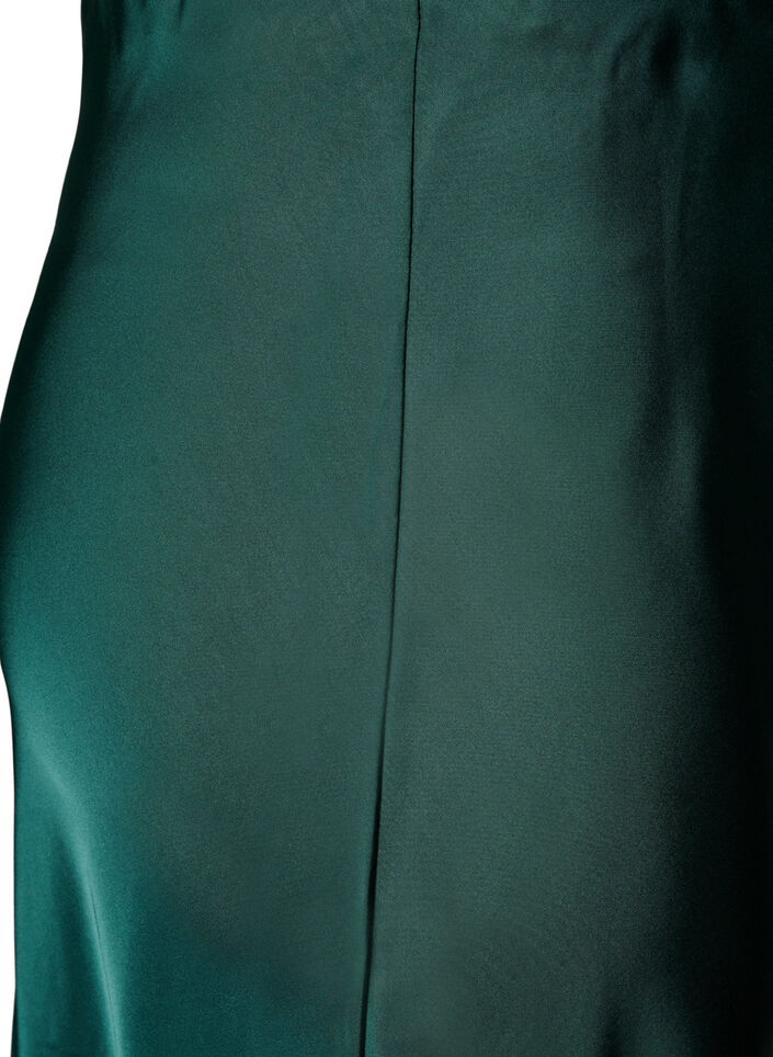 Midikjol i satin, Gr&ouml;n, Packshot image number 3