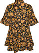 Blommig kl&auml;nning i bomull med volangdetaljer och en l&ouml;s a-linjeformad passform, Orange, Packshot image number 1