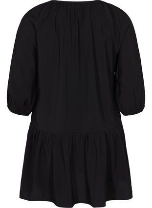A-linjeformad tunika med 3/4-ärmar, Black, Packshot image number 1