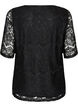 Blus i spets med dekorativa knappar, Svart, Packshot image number 1