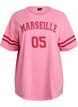 Sportig oversized college-t-shirt, Rosa, Packshot image number 0