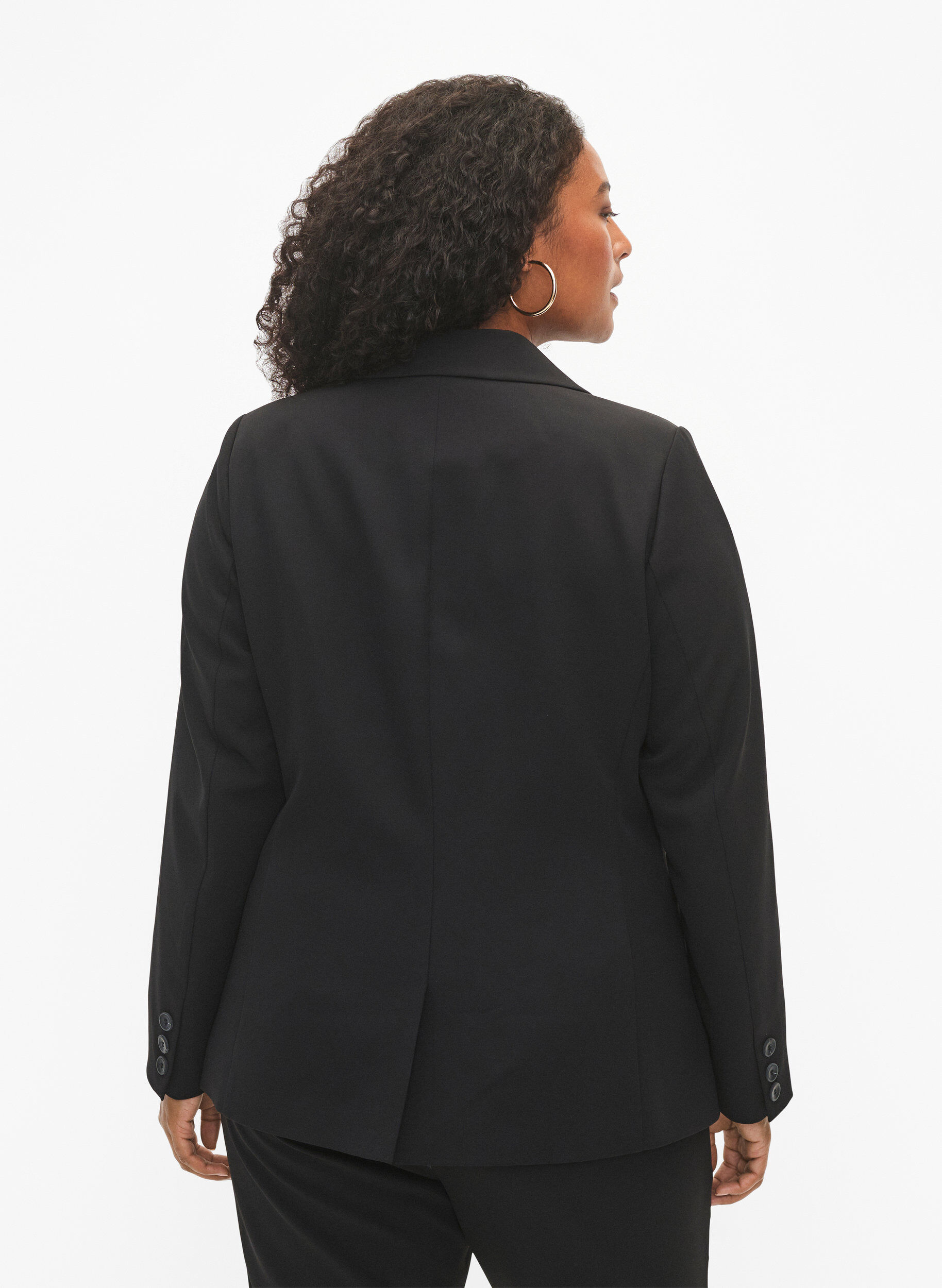 Zizzi Blazer med en knappst&auml;ngning, Black, Model image number 1