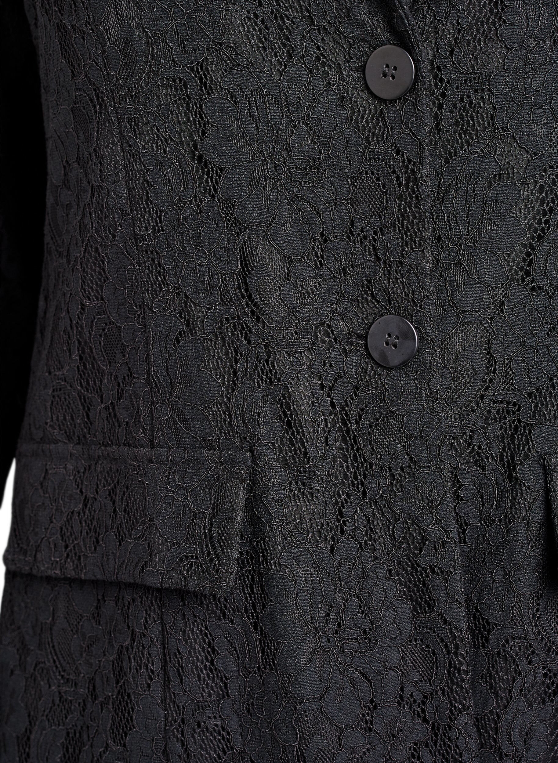 Zizzi Kavaj i spets med knappst&auml;ngning, Svart, Packshot image number 2