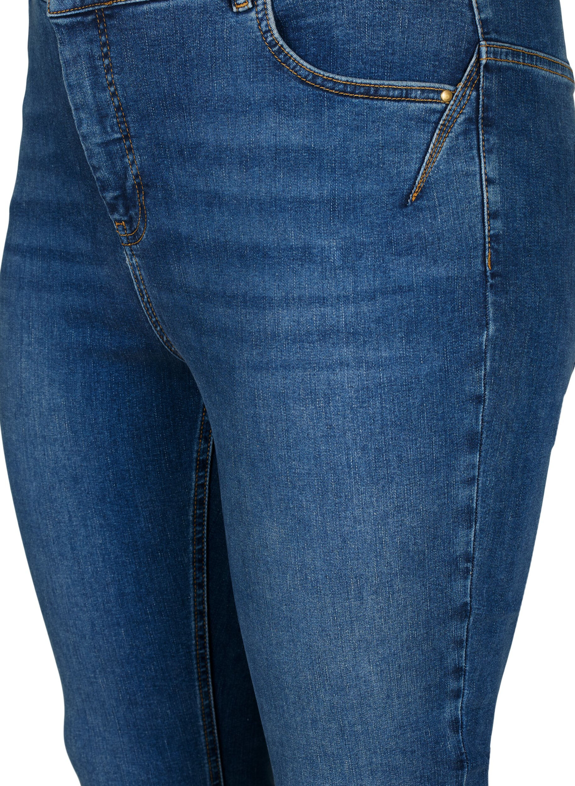 Zizzi Amy-jeans med superslimmad passform och h&ouml;g midja, Blue denim, Packshot image number 2