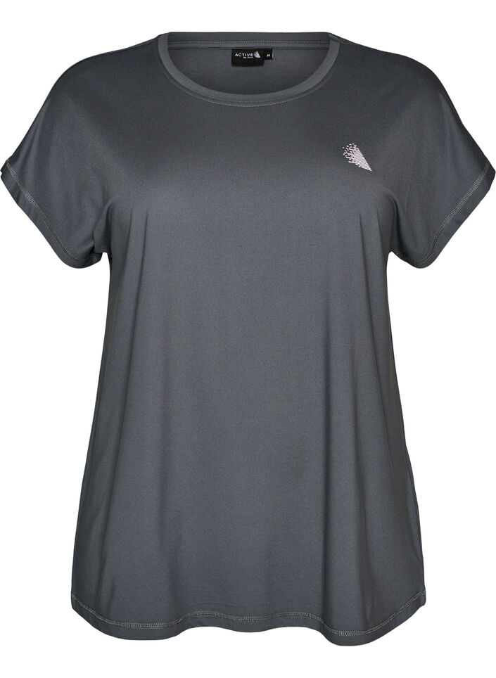 Enf&auml;rgad tr&auml;nings-T-shirt, Gr&aring;, Packshot image number 0