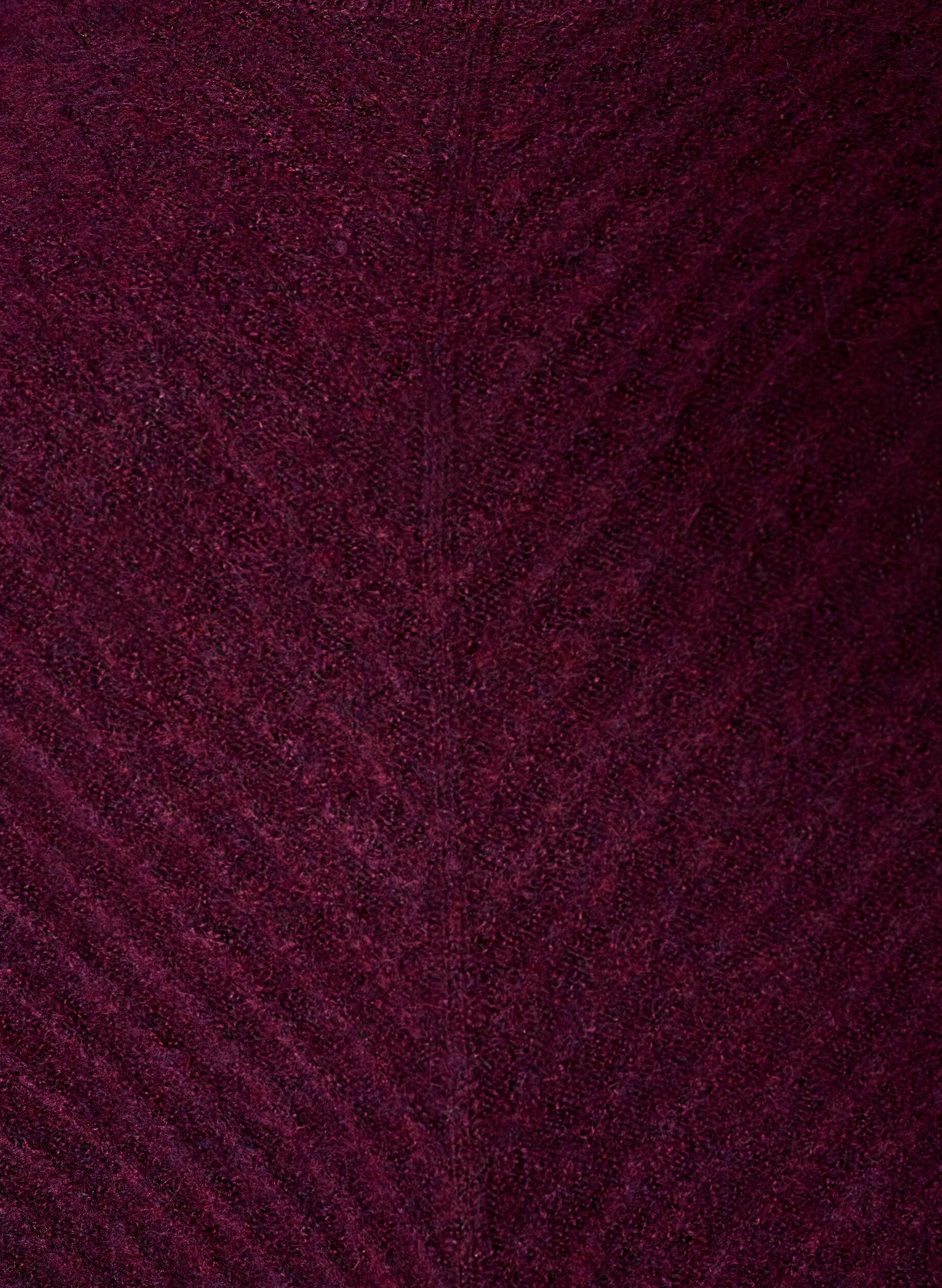 ZizziKort stickad kl&auml;nning med v-format strukturm&ouml;nster, R&ouml;d, Packshot image number 2
