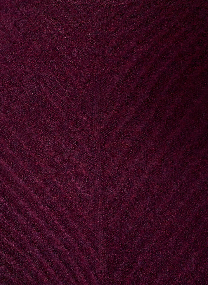 Kort stickad kl&auml;nning med v-format strukturm&ouml;nster, R&ouml;d, Packshot image number 2