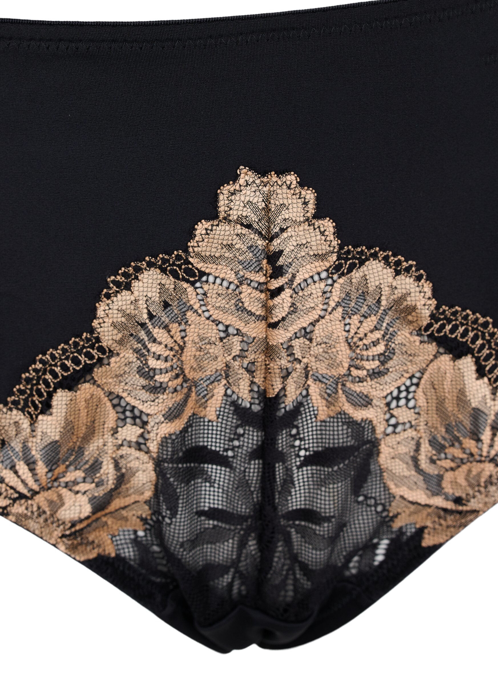 Zizzi Tai trosor med spets, Black, Packshot image number 2