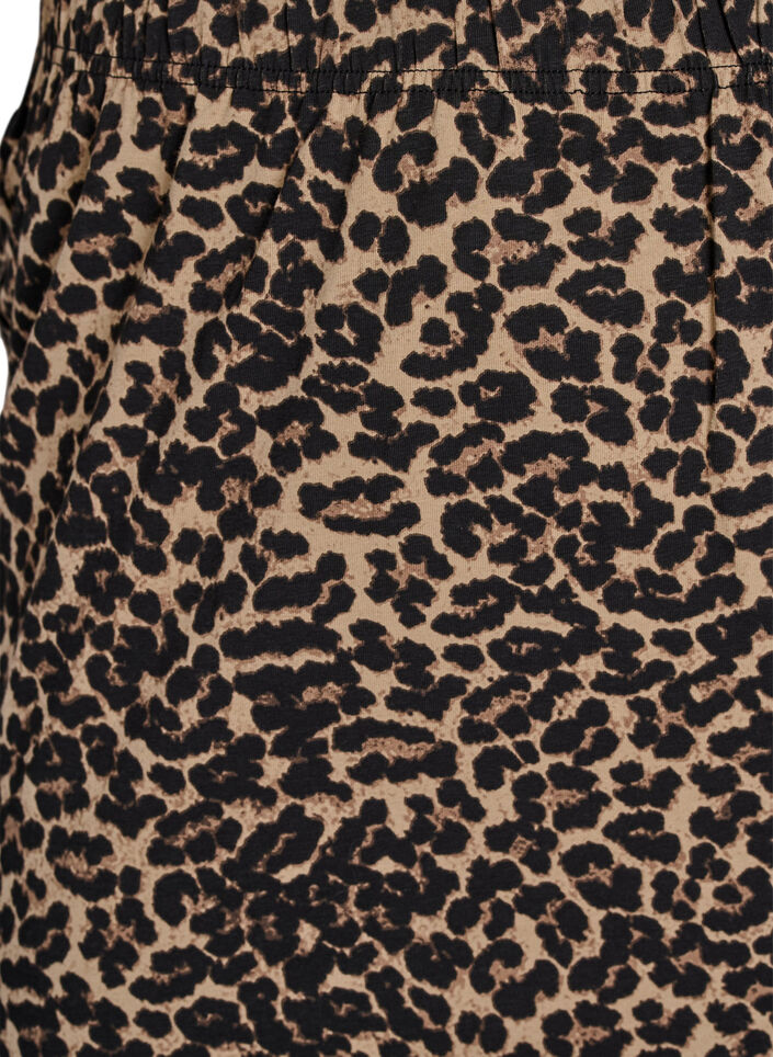 Midikjol med slits och leopardmönster, Brun, Packshot image number 2