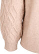 Kabelstickad kofta med pärlknappar, Beige, Packshot image number 3