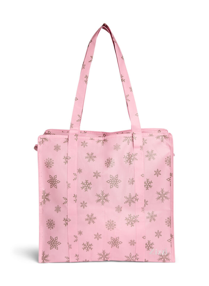 Shoppingväska med dragkedja, Rosa, Packshot image number 1