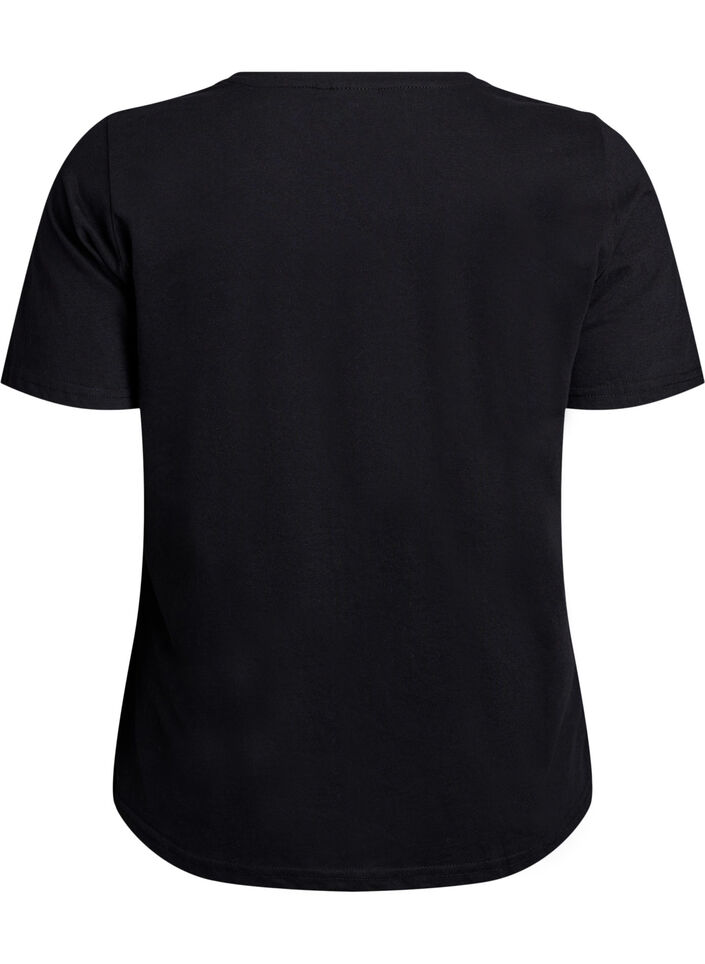 T-shirt med tryck, Svart, Packshot image number 1