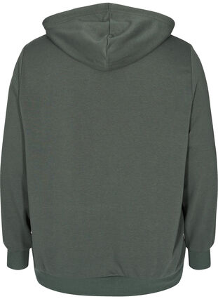 Sweatshirt med huva och ficka, Thyme, Packshot image number 1