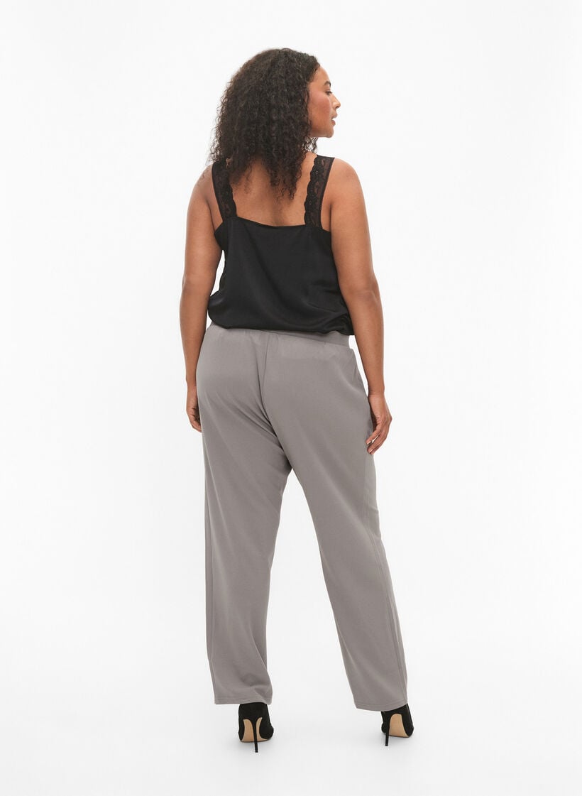 Byxor med rak passform, Beige, Model image number 1