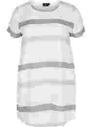 Randig klänning med korta ärmar, White Stripe