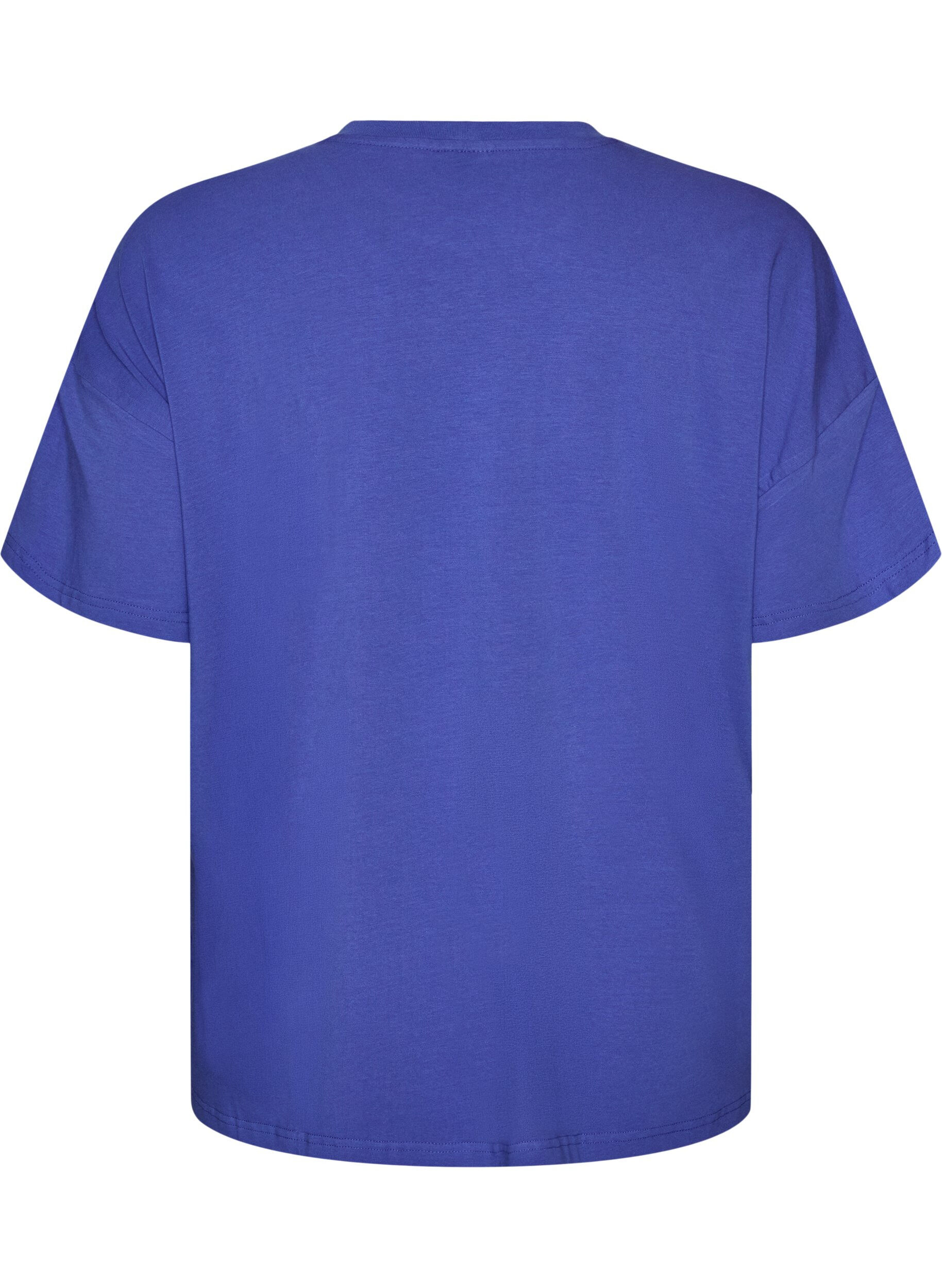 ZizziT-shirt i ekologisk bomull med ett litet motiv framtill, Bl&aring;, Packshot image number 1