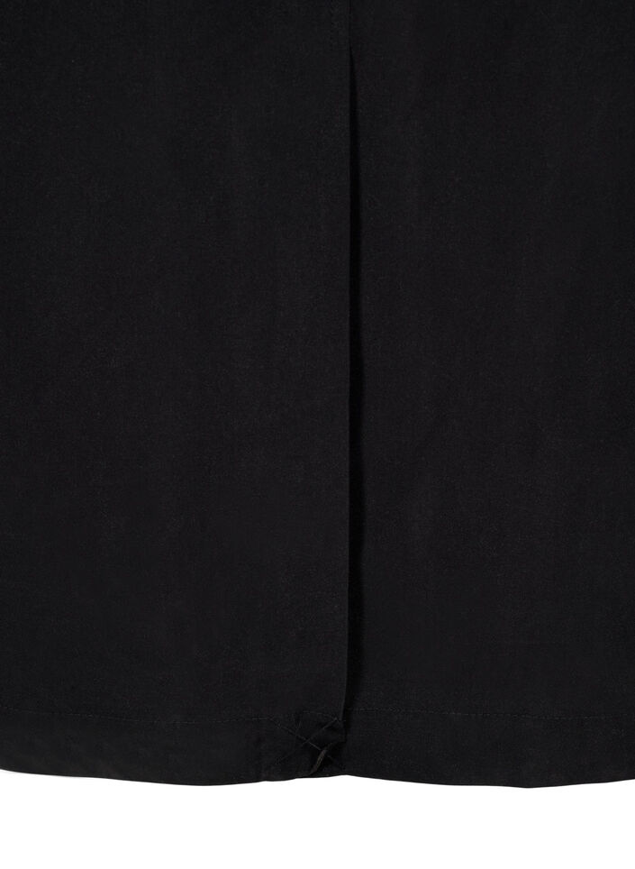 Lång trenchcoat med skärp, Black, Packshot image number 3