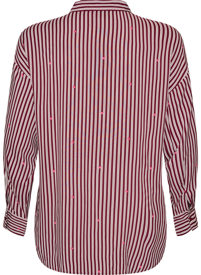 Nattlinne med r&auml;nder och hj&auml;rtan, M&ouml;rk Bordeaux, Packshot image number 1