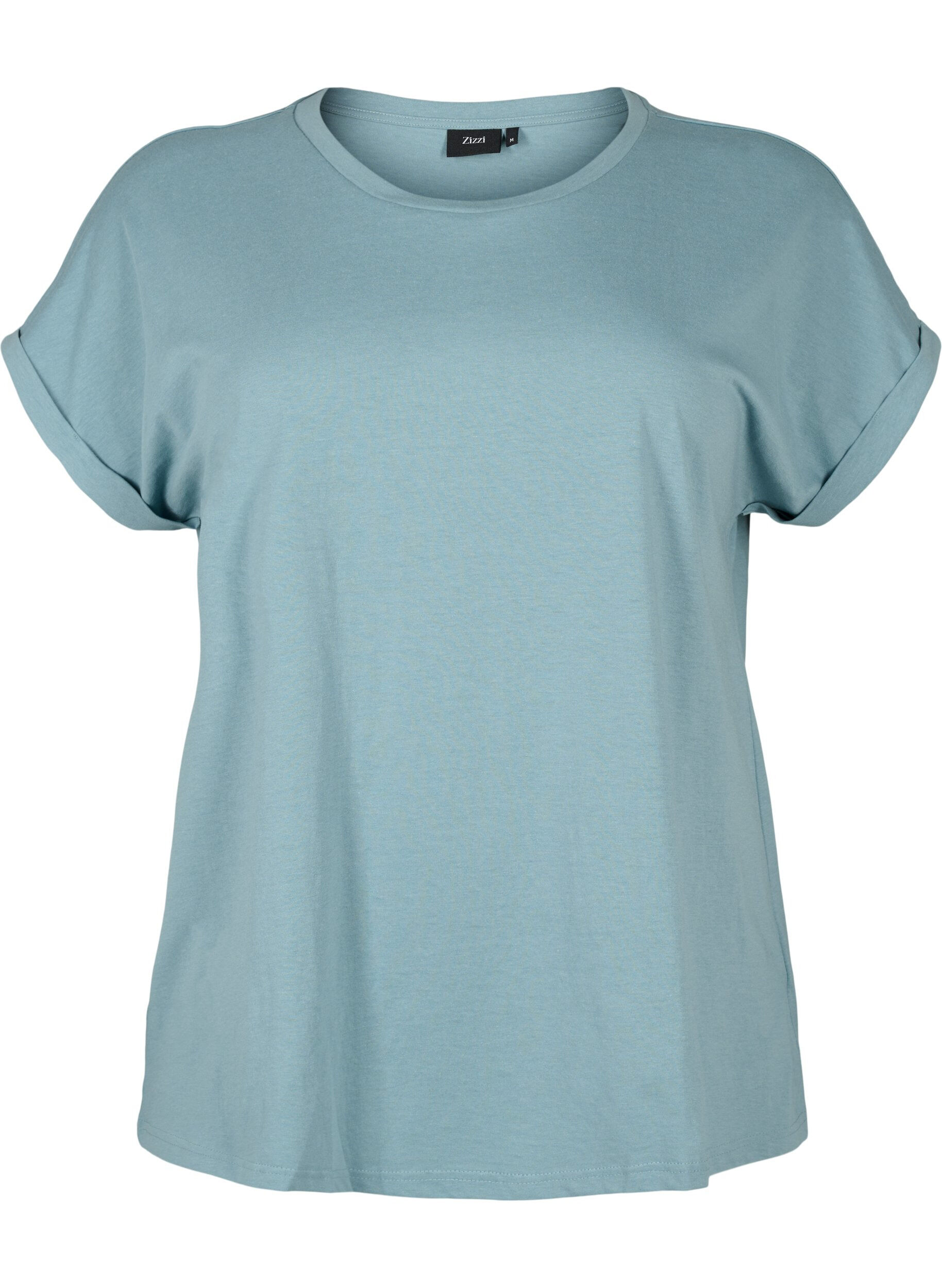 Zizzi2-pack kort&auml;rmade t-shirtar, Bl&aring;, Packshot image number 2
