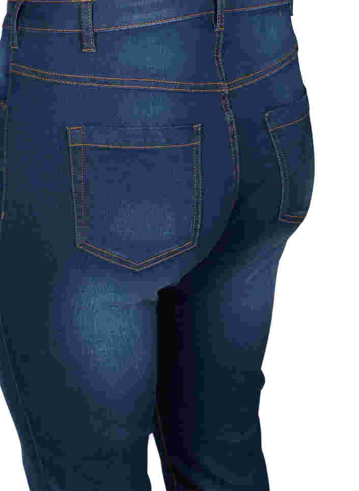Slim fit Emily jeans med normalhög midja, Blue denim, Packshot image number 3