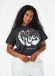 T-shirt i ekologisk bomull med grafiskt tryck, Svart, Model image number 0