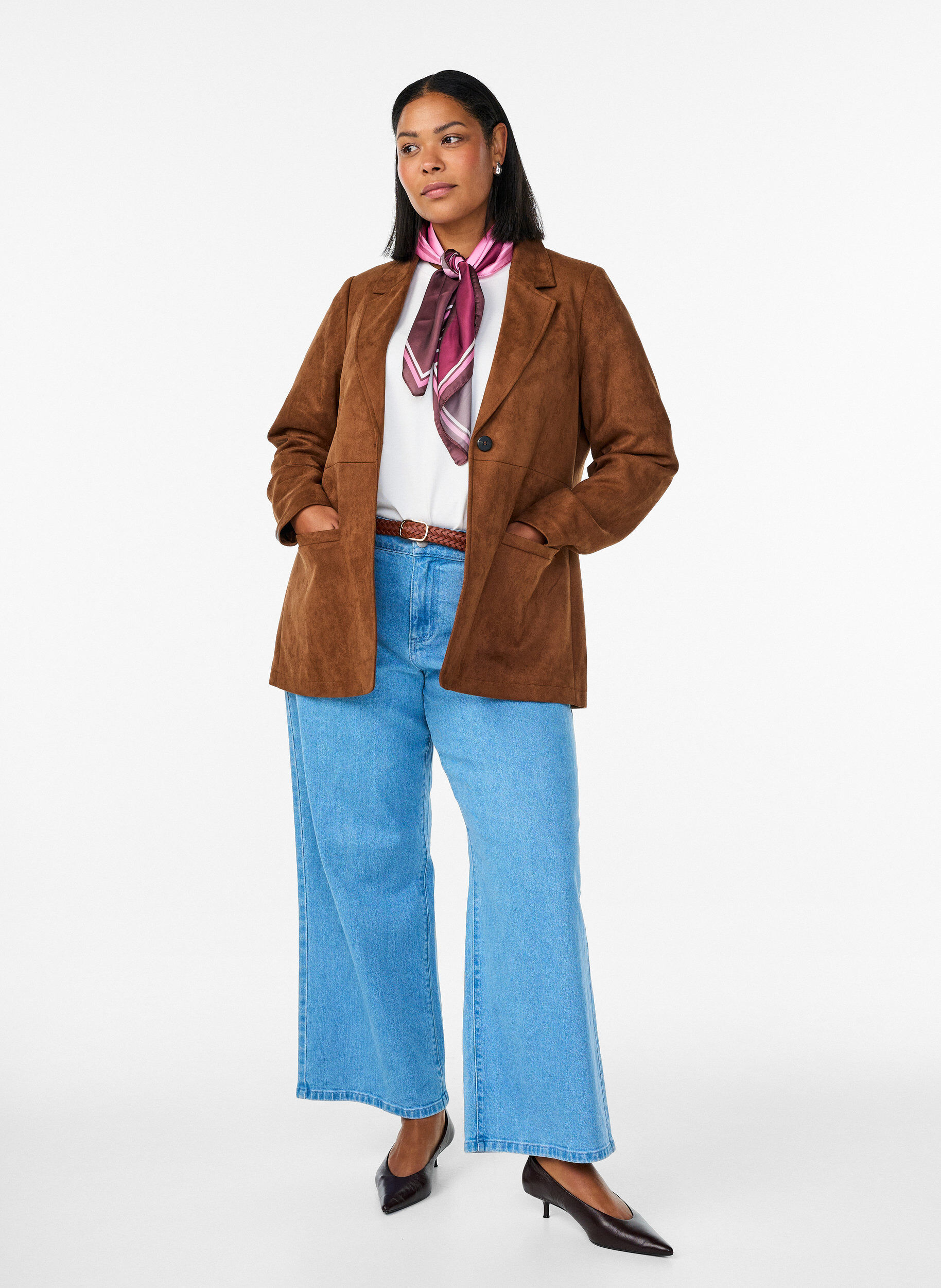 Zizzi Kavaj i fuskmocka, Brun, Model image number 1