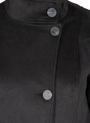 Jacka med ull och hög krage, Black, Packshot image number 2