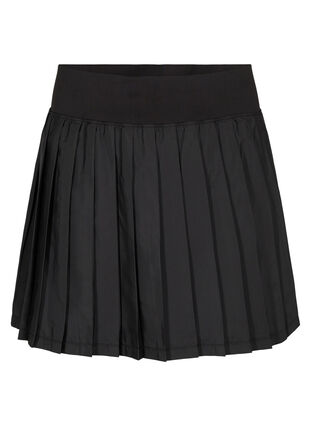 Plisserad kjol för tennis/padel, Black, Packshot image number 0