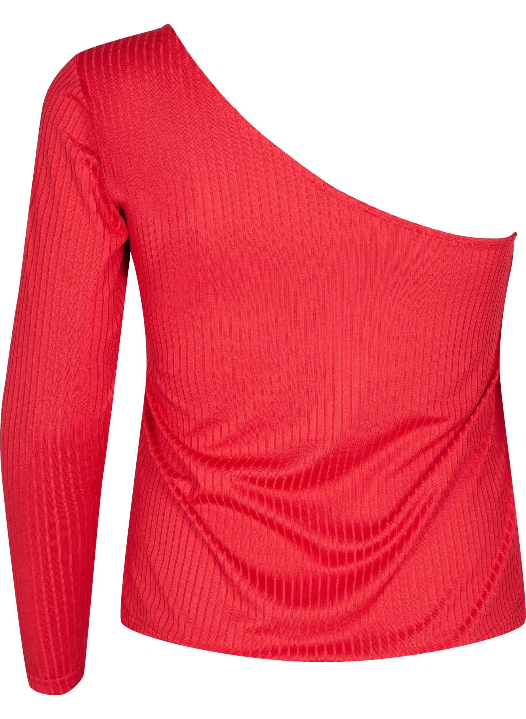 Zizzi One-shoulder-topp, Tango Red, Packshot image number 1
