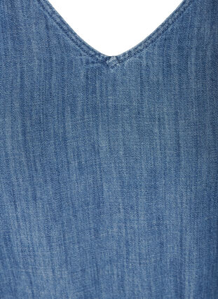 Jeansklänning med bälte och 3/4 ärmar, Blue denim, Packshot image number 2