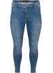Croppade Amy jeans med blixtl&aring;s, Bl&aring;, Packshot image number 0