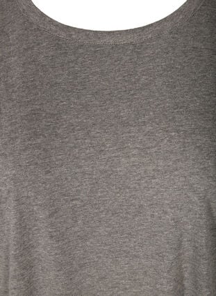 Topp med rund hals och axelvaddar, Dark Grey Melange, Packshot image number 2