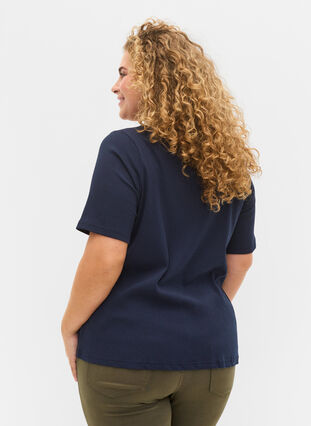 T-shirt med knappar, Navy Blazer, Model image number 1