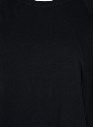 Kampanjvara – Sweatshirtklänning i bomull med fickor och 3/4-ärmar, Black, Packshot image number 2