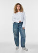 Barrel fit jeans med sliten tv&auml;tt, Bl&aring;, Model image number 0