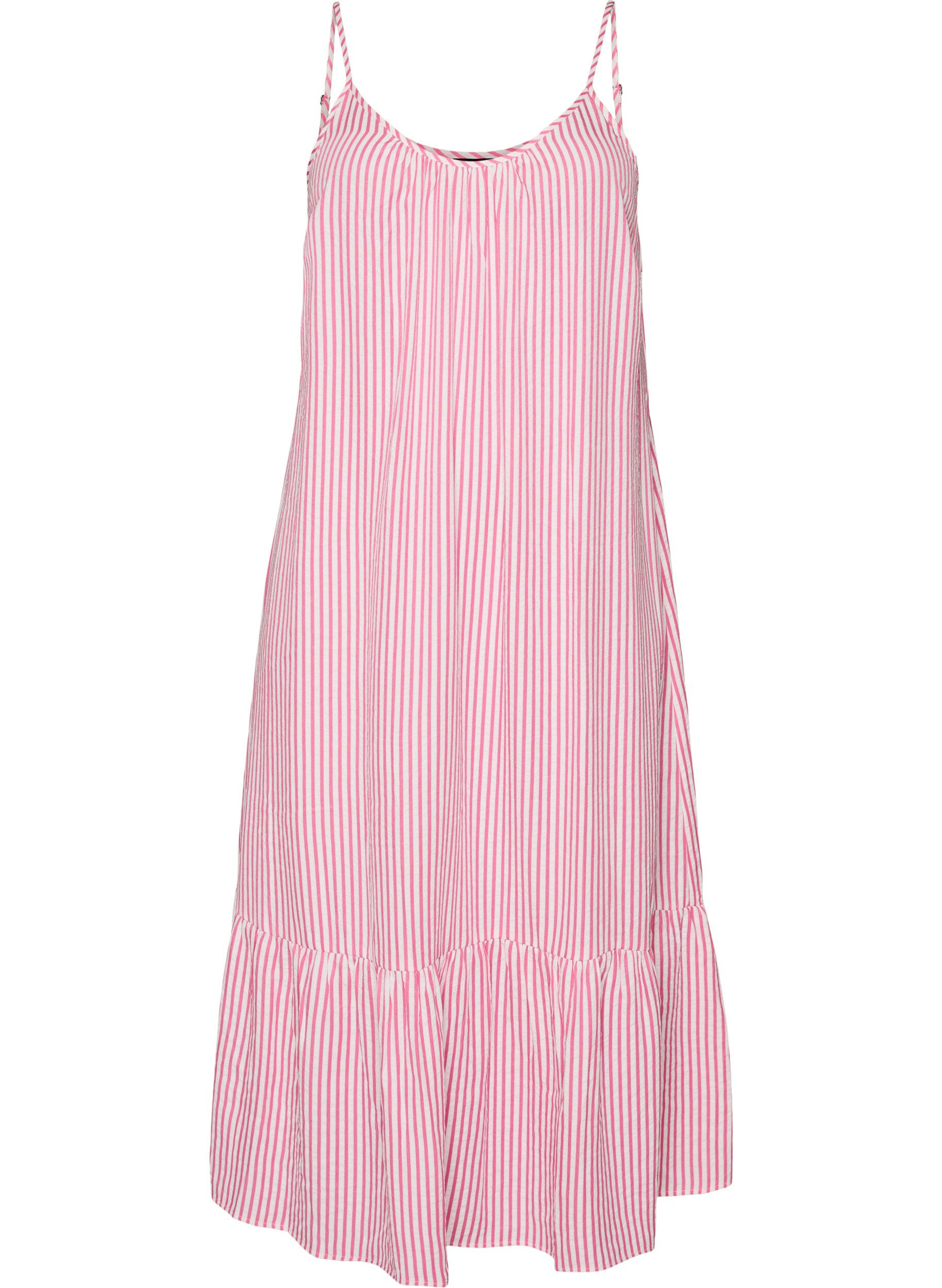 ZizziA-linjeformad sommarkl&auml;nning med r&auml;nder, Rosa, Packshot image number 0