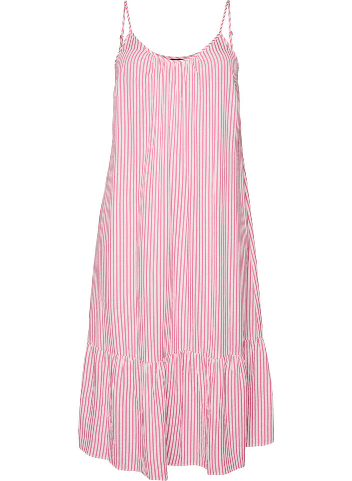 A-linjeformad sommarkl&auml;nning med r&auml;nder, Rosa, Packshot image number 0