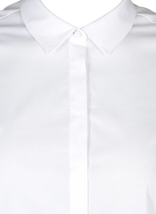 Bomullsskjorta med puffärmar, Bright White, Packshot image number 2