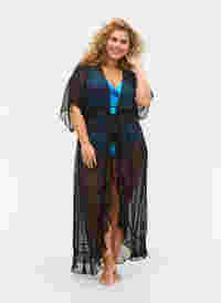 Strandkimono med korta ärmar, Black, Model