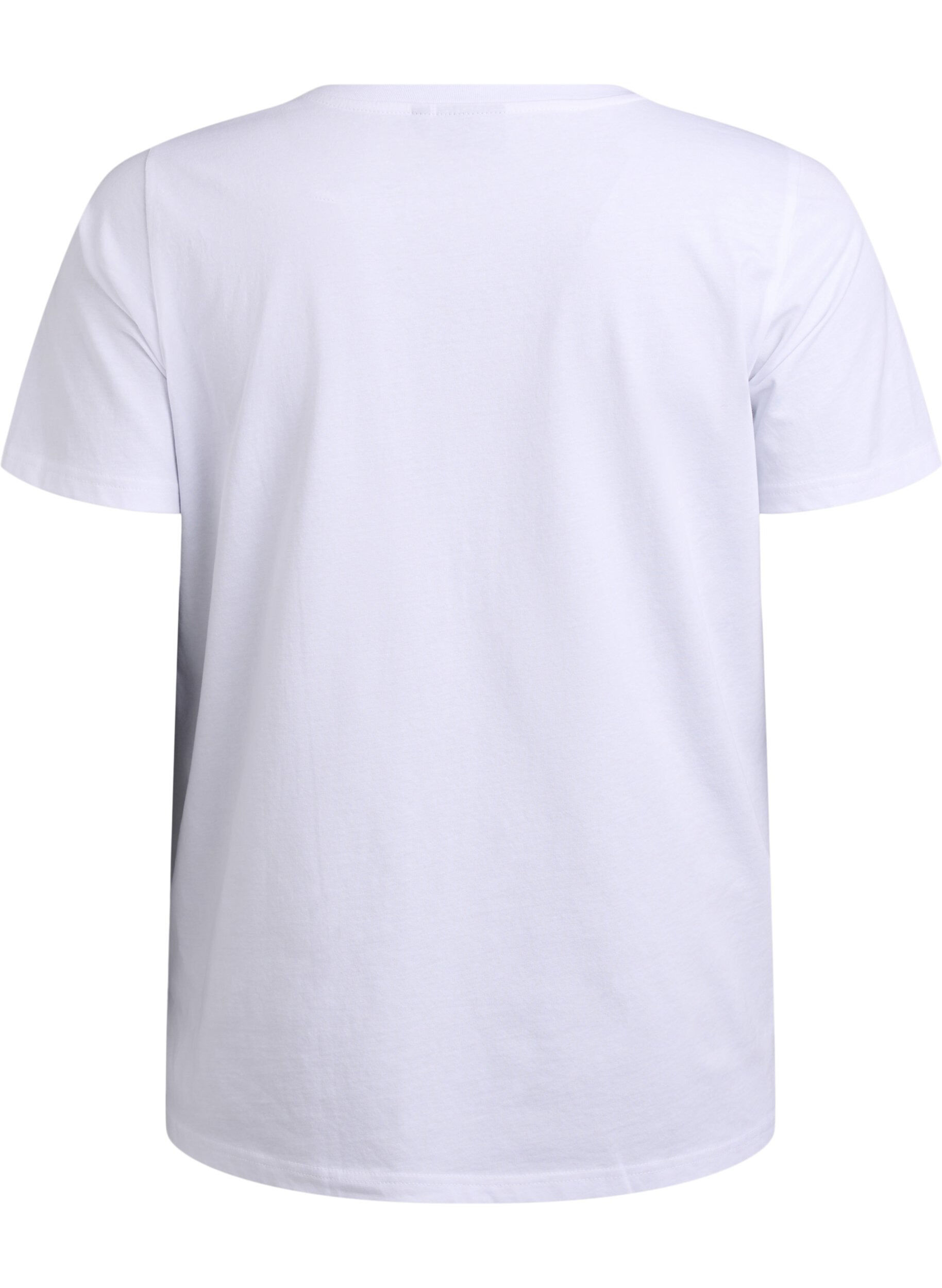 Zizzi T-shirt med leopardm&ouml;nster, Bright White w. Leo, Packshot image number 1