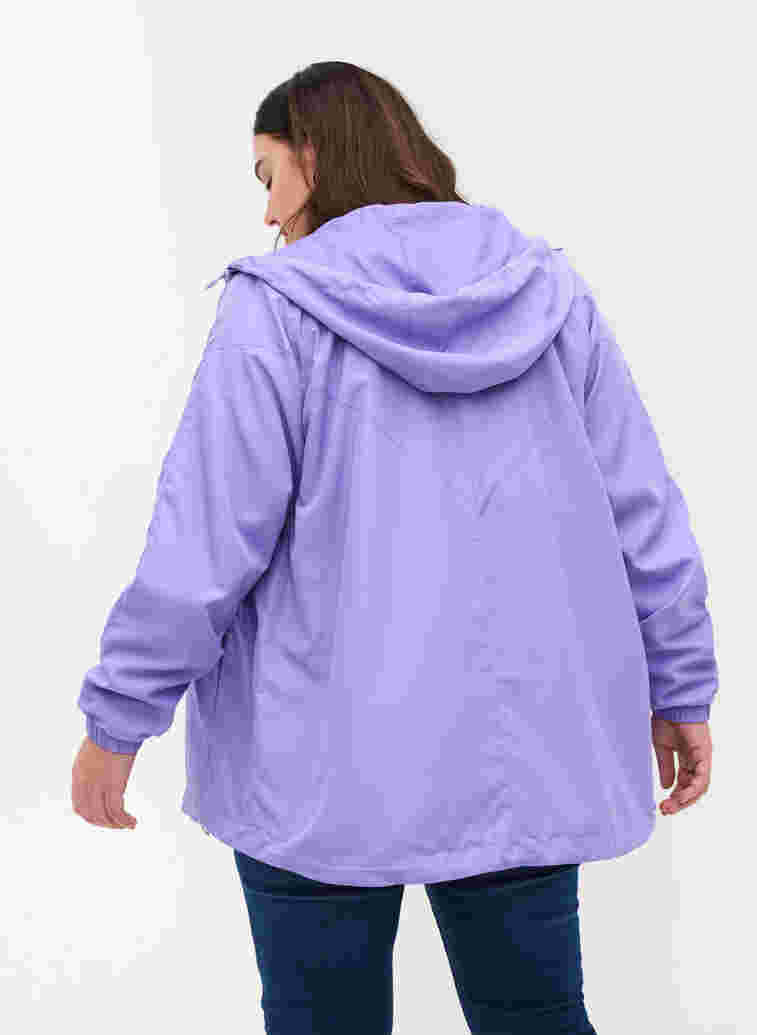 Kort jacka med huva och justerbar nederkant, Paisley Purple, Model image number 1
