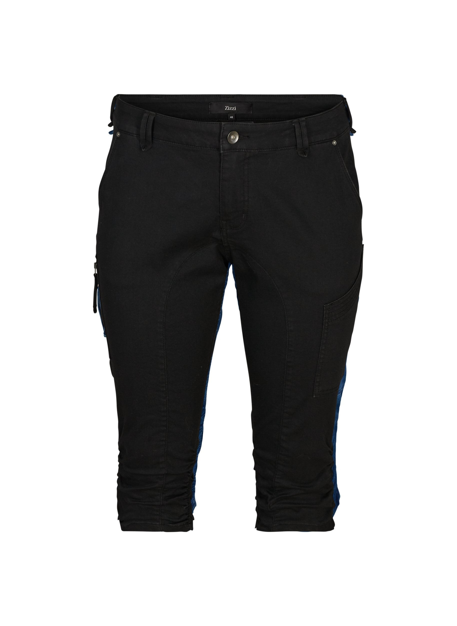 Caprijeans med smal passform och fickor