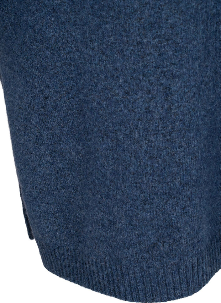 Lång stickad blus med långa ärmar, Bering Sea Mel., Packshot image number 3