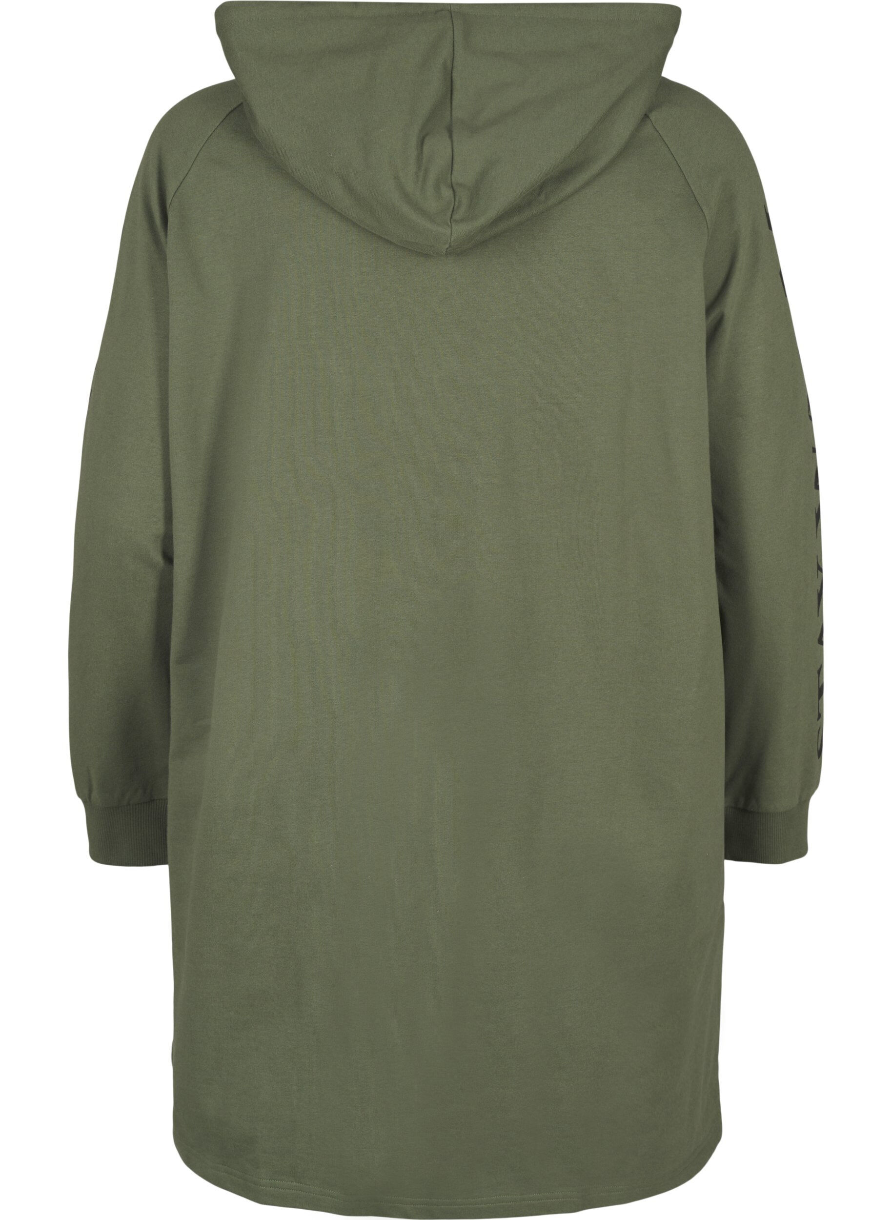 Zizzi Oversized sweatshirt med tryck p&aring; &auml;rmarna, Thyme w. Black, Packshot image number 1