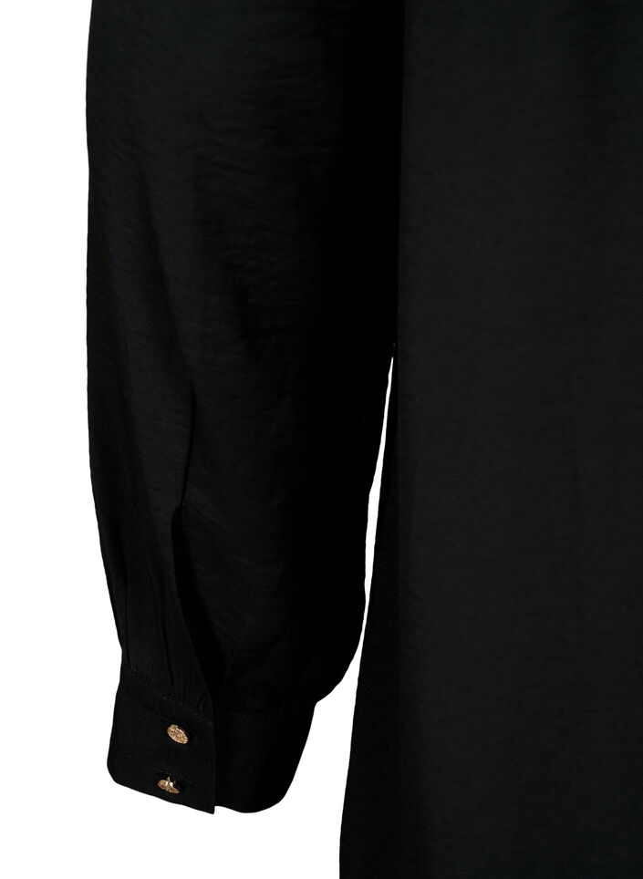 Kort klänning med volangkrage, Black, Packshot image number 3