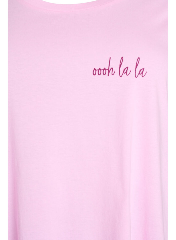 Kort&auml;rmat nattlinne i ekologisk bomull, Rosa, Packshot image number 2