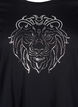 T-shirt i bomull med tryck, Black w. Silverlion, Packshot image number 2